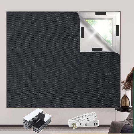 Store Occultant sans Perçage 200×145 cm Tissu Occultant Ombrage Isolation Thermique Couper à la Taille pour s'adapter à n'importe Quelle Fenêtre avec 30 Stickers Magiques et règle Souple 2 m (1/5)