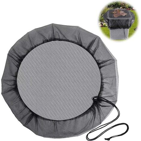 2PCS Filet pour Citerne de Pluie, Filet de Protection pour Tonneau de Pluie, Filet de Protection Anti-Moustique, Protège Votre Eau des Feuilles, des Moustiques et des Insectes, Diamètre 80cm (1/4)