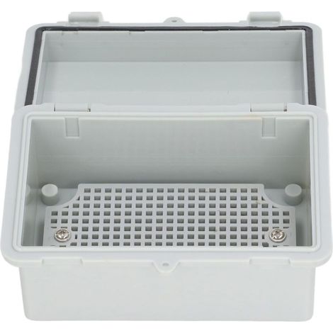 Boîte électrique étanche, boîte de jonction extérieure isolée et résistante à la poussière avec couvercle à charnière et clip en plastique pour projets de bricolage, grise (1/5)