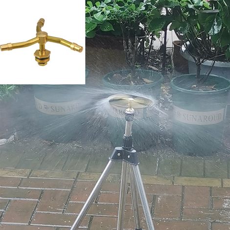Arroseur rotatif 360° en cuivre massif, buse de pulvérisation automatique pour jardin, pelouse et refroidissement, résistant à la rouille (1/5)