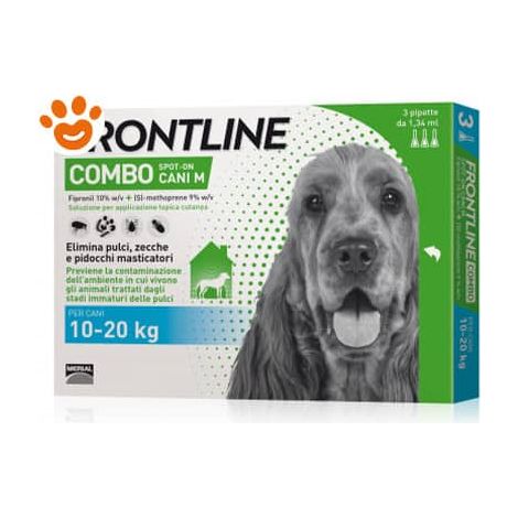 Frontline Combo Cani da 10-20 kg - Antiparassitario - Frontline Combo Cani da 10-20 kg - Antiparassitario - Confezione Da 3 Pipette (1/8)