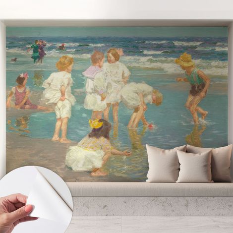 Tapete Selbstklebend - abwaschbar - Tapete mit Motiv - trendige Wanddeko - elegant Fototapete Kindheit am Strand 208x146 cm (1/5)