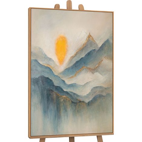 Gemälde Morgendämmerung in den Wolken Rahmen Eichefarben 120x80 cm (1/5)