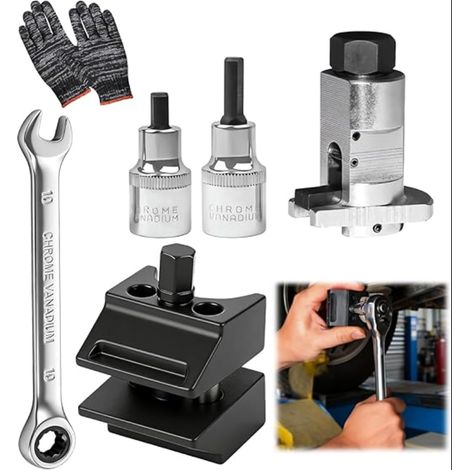 4pcs Outil d'écartement de Jambe de Force, Outil Amortisseur Voiture Outil de Jambe de Suspension écarteur Amortisseur de roulement de Roue en Acier trempé avec Gants et clé pour Voiture SUV (1/5)