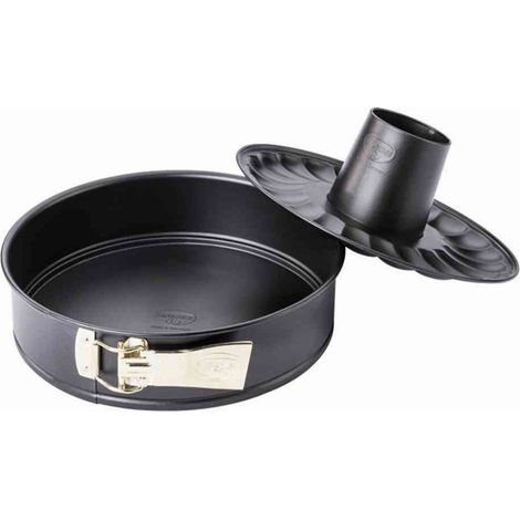 Dr. Oetker Tortiera apribile a 2 Fondi Ø26 cm, Classic Back-FREUDE, Rivestimento Antiaderente (Colore, quantità: 1 Pezzo, Acciaio, Nero Brillante, 26 cm (1/2)
