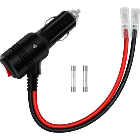 1 Zigarettenanzünder-Adapterschalter 12V/24V, 0,5m Kabel für Motorrad, Auto, Boot (1/5)