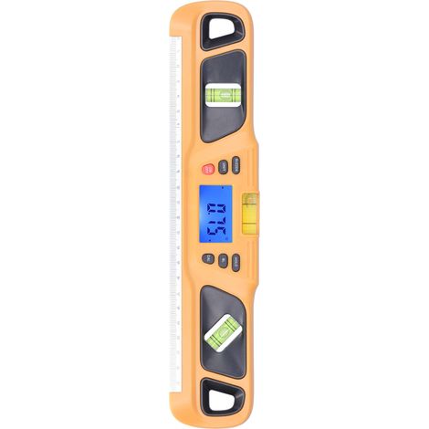 Hochpräzise magnetische Wasserwaage, Mini-Digitalwinkelmesser für Inneneinrichtung und Gartenarbeit, orange Farbe. (1/5)
