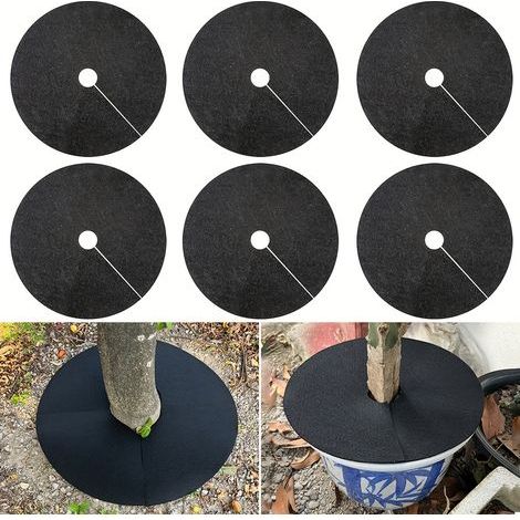 Ensemble de 6 bâches non tissées pour arbres : protection contre les mauvaises herbes et les racines - Couvre-sol de jardin (1/5)