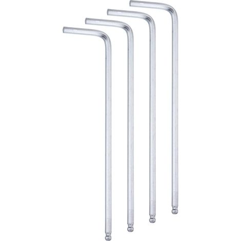 4Pcs Clé Hexagonale À Bout Sphérique 2.5mm Métrique Argent (1/5)