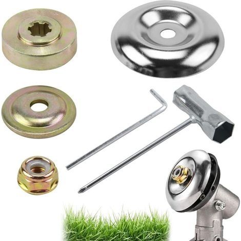 6 Pièces Universelle Kit Fixation écrou Lame Boîte, Kit de Fixation Universel pour Lames de Débroussailleuse, Morceaux Kit Ecrou Tete Debroussailleuse, pour Tondeuse à Gazon et Coupe-b (1/4)