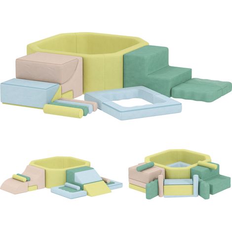 Parcours de motricité pour bébé avec piscine à balles, module d'éveil housse lavable 160 x 137,5 x 30 cm multicolore (1/5)