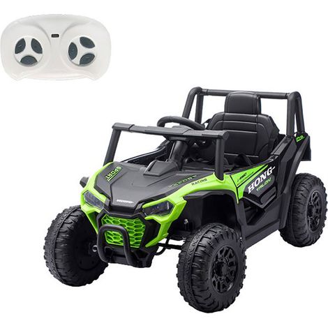 Macchina Elettrica per Bambini Buggy Adventure 2 Motori da 25W con Telecomando Luci e Suoni Verde (1/5)