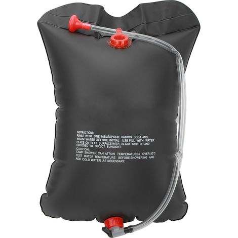 Sac de douche de camping 5 gallons (20 L) avec chauffage solaire, idéal pour la plage, la natation et les voyages en plein air. (1/5)