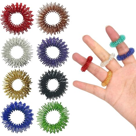 40-Stück Akupunktur Ring,Akkupressurringe,Akupressur Ring,Akupressurring,Massageringe für Finger,Fingermassagering,Arthrose Ringe,Akupressur Stressringe,Antistress Ring,Erwachsene Akkupressurringe