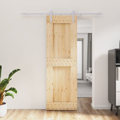Puerta corredera con herrajes madera maciza de pino 70x210 cm vidaXL (1/5)