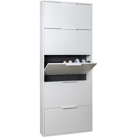 SCARPIERA 5 RIBALTE SLIM CM. 65X15X174 H BIANCO- 1,0 pz