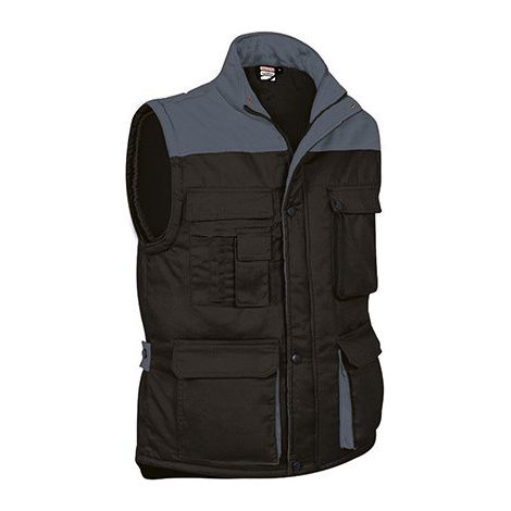 Chaleco multibolsillos en colores combinados VALENTO Thunder S Gris cemento/Negro