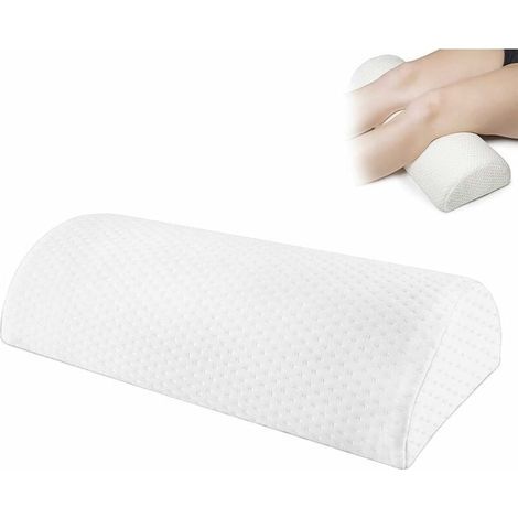 Coussin de Coussin Demi-Lune, Demi-Cylindre Repose-Pieds, Coussin de Repose-Pieds en Mousse à Mémoire de Forme, Oreiller de Pied sous Le Bureau, Repose Pieds Bureau Mousse, Blanc (1/5)