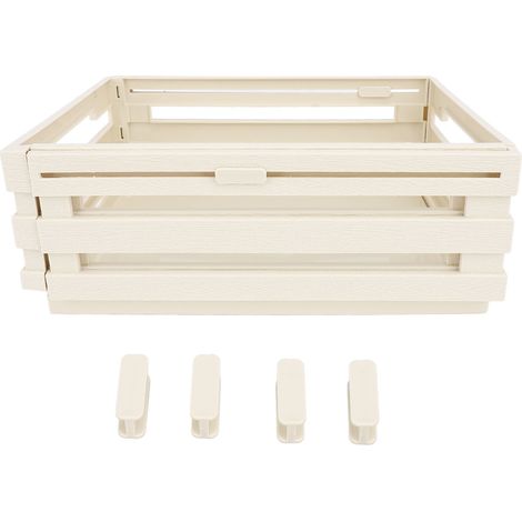 Boîte de rangement rétractable PP pliable bac organisation articles divers cuisine bureau chambre salon blanc (1/5)