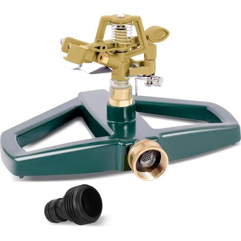 Arroseurs à impact pulsé en métal robuste pour le jardin - 360 degrés - Arroseurs de pelouse pulsés avec base en métal pour grandes surfaces - jusqu'à 85' de diamètre