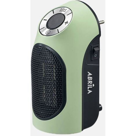 Mini termoventilador cerámico Golfo verde/negro 500W enchufe 17cm