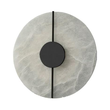Applique murale ronde noir blanc marbre (1/5)