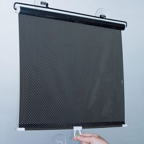 Store de balcon à ventouses, rétractable et portable, idéal pour les vitres de voiture, les chambres, les chambres d'enfants, les bureaux et les camping-cars. Installation sans perçage (40 x 125 cm). (1/5)
