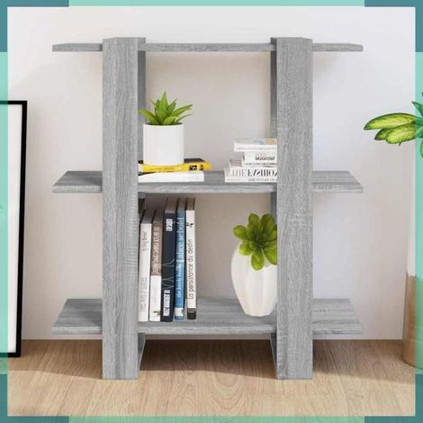 813579 Bibliothèque/Séparateur de pièce sonoma gris 80x30x87 cm (1/5)