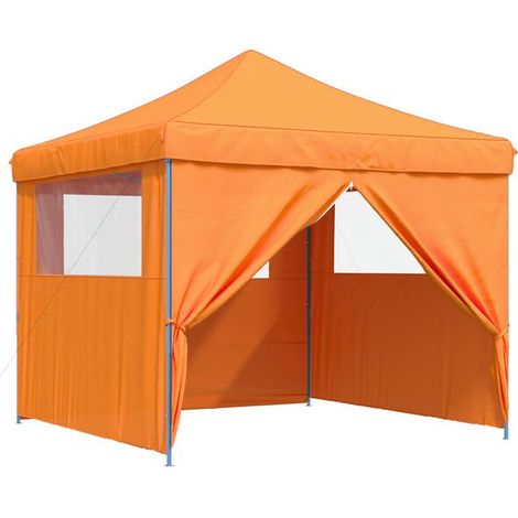 Tente de réception orange, 292 x 292 x 315 cm, toile Oxford. (1/2)