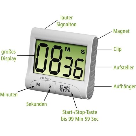 Minuteur numérique magnétique fixation aimant pince (1/4)