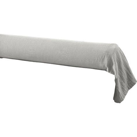 Taie de traversin Gaze de coton 85x185 cm GAIA coloris Gris Nuage