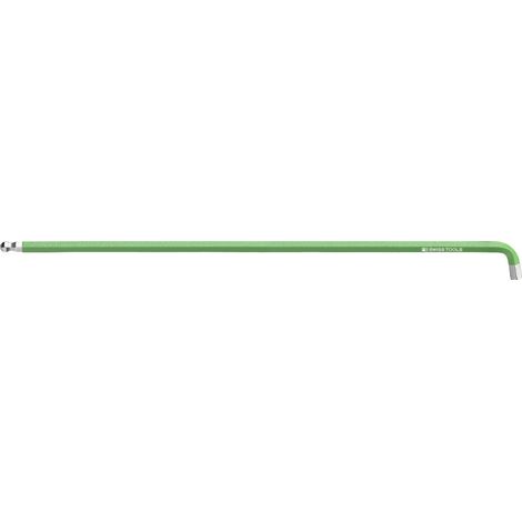 PB Swiss Tools Sechskant-Winkelschraubendreher, lang, mit Kugelkopf und kurzem Schenkel, pulverbeschichtet, 2,5 mm (1/2)