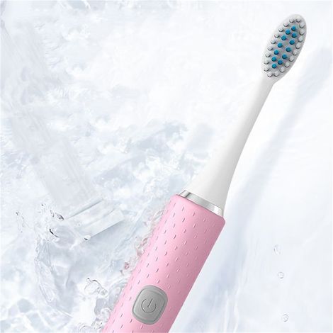 Brosse à dents électrique ultrasonique à poils souples, étanche, blanchissante, automatique, pour adultes et enfants, rose, rechargeable (1/5)