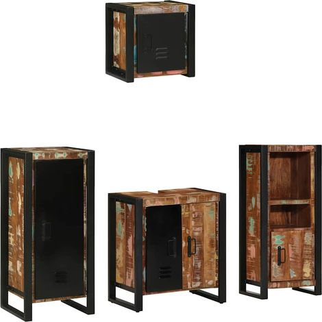 Maison Exclusive - Badezimmermöbel-Set mit Regal 4 pcs Massives u