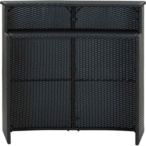 Maison Exclusive - Garten-Bartisch Schwarz 120x55x110 cm Poly Rat (1/5)
