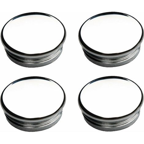 4x Embout de tube rond rentrant à ailettes finition chromée Bouchon Capuchon Pied Meuble Protection Extrémité Cannelé Tuyau, Ø extérieur 32mm épaisseur tube 1,40 -1,84mm (1/2)
