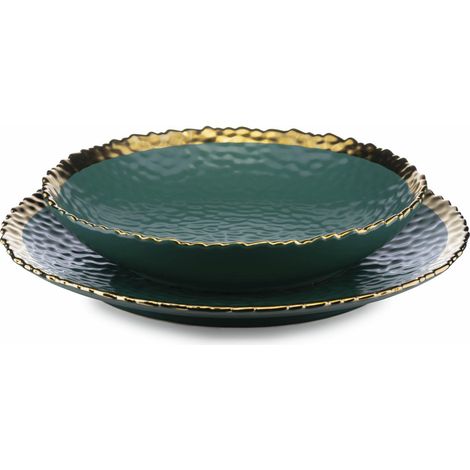 Set di 2 piatti Kati verdi e oro (1/5)