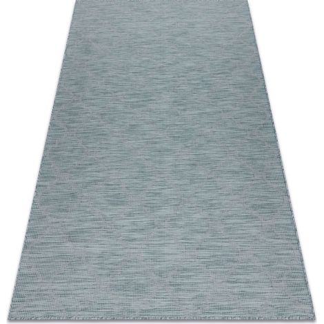 Tappeto SIZAL PATIO 3069 Traliccio marocchino tessuto piatto - blu acqua blue 78x150 cm