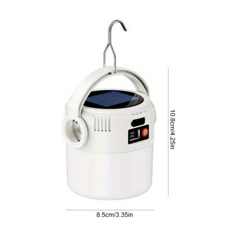 Lampe de Camping 2-en-1 Solaire & USB – Lampe Suspendue Portable avec Torche COB LED Haute Puissance pour Extérieur et Urgences (1/5)