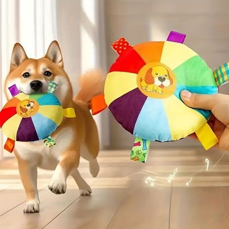 BelleRise - Strapazierfähiges interaktives Hundespielzeug — Vibrierender und quietschender Teddybär aus weichem Material, ideal zum Trainieren und Spielen. (1/5)