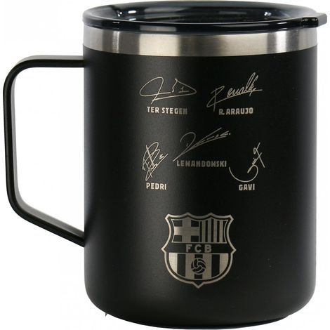 Tazza termica FC Barcelona Runbott con autografi 400 ml 972195 nera (1/5)