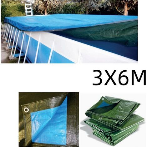 Trade Shop - TELONE RAFIA 100GR COPERTURA PER PISCINA 3X6MT IMPERMEABILE RESISTENTE OCCHIELLI 406247 -