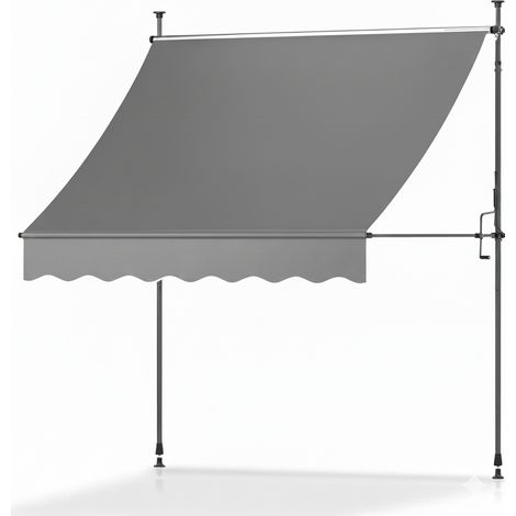 Marquise à pince 3m de large sans perçage SolVision BM3, Anthracite