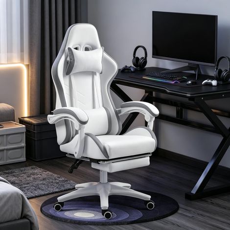 Cette chaise de jeu ergonomique est dotée d'un dossier inclinable à 135° et d'un soutien lombaire, ce qui la rend idéale pour les bureaux et les salles de jeux. (1/5)