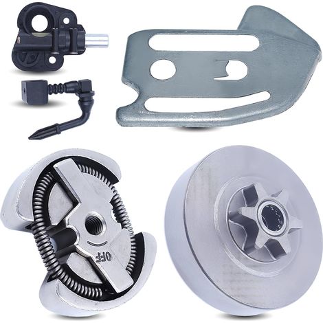 Kit pompa olio tamburo frizione pignone LinDuxe 3/8-6T per motosega Husqvarna 137 142 141 36 41 Kit di montaggio tamburo frizione motosega compatibile con Jonsered 2035 2036 2040 2041 Partner 350 351 (1/4)