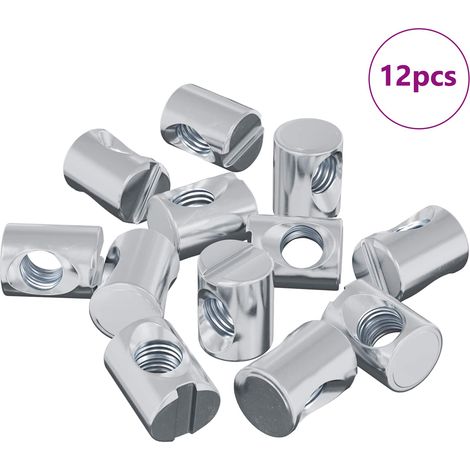 Dado per Barile 12 pcs Argento M6 x 13 mm Ferro vidaXL