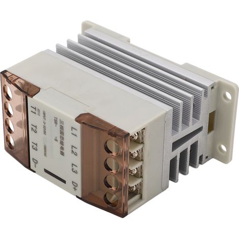 Relais statique triphasé avec radiateur, tension de commande 3-32 V CC, tension de charge 24-380 V CA, boîtier blanc, 15 A, TSR 15DA S (1/5)