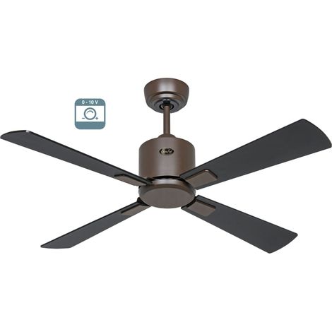 ECO NEO III 103, Ventilatore senza Luce, Corpo bronzo, CasaFan - Corpo: Marrone - Colore Pale: Teak e Nero (1/5)