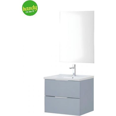 Composizione bagno sospesa Rialto Feridras 60 cm azzurro polvere