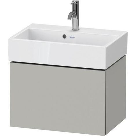 Meuble vasque L-CUBE 584x391mm 1 étagère coulissante blanc mat ES Ah centre